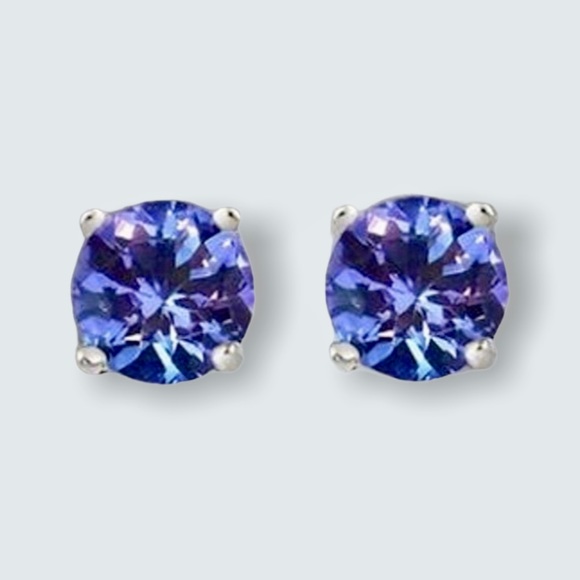 Jewelry - 100% GENUINE TANZANITE BLUE STUD EARRINGS